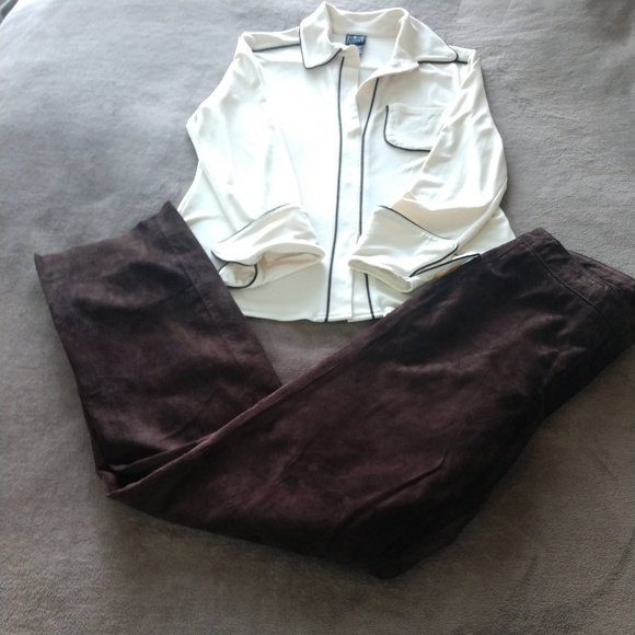 INC Brown Suede Pants (Petite) - Picture 5 of 8